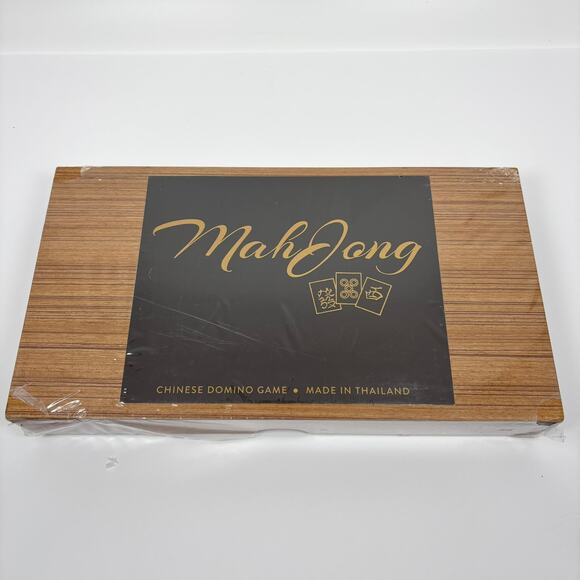 NEW Mahjong Set w/ Case Mango Wood Wooden Tile Game Chinese Domino Adult - Picture 6 of 6